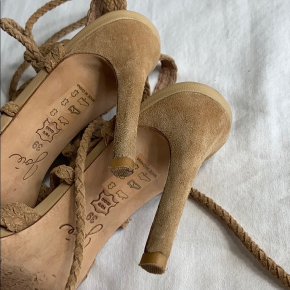 Joie lace up braided tie heels sz 39 EU - 9 US - Picture 7 of 8
